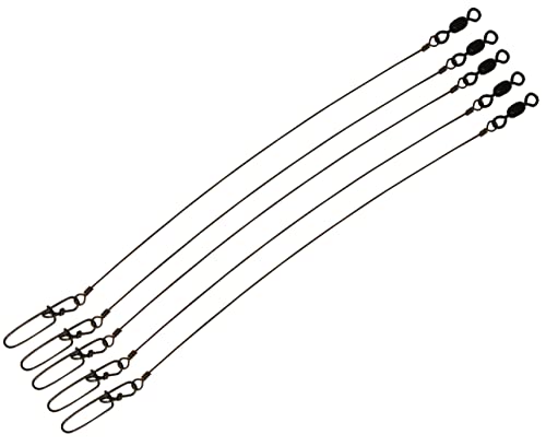 105 lb. 5 Pack [Crane Swivel] Premium Stainless Steel Solid Wire Tooth Shield Tackle Musky Pike Leader Jerk Bait Bucktail (10)