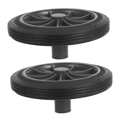 Luxshiny 2 Piezas ruedas de goma cubo basura rueda de cubo de basura bote de basura de cocina cubos de basura ruedas piezas de equipos de basura ruedas para bote de basura PU Negro