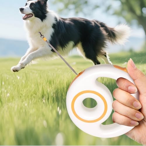 Circular Handle Pet Guide with 2.5M Extendable Cord and Effortless Single Hand Action Thin Portable Dog Leash - 5
