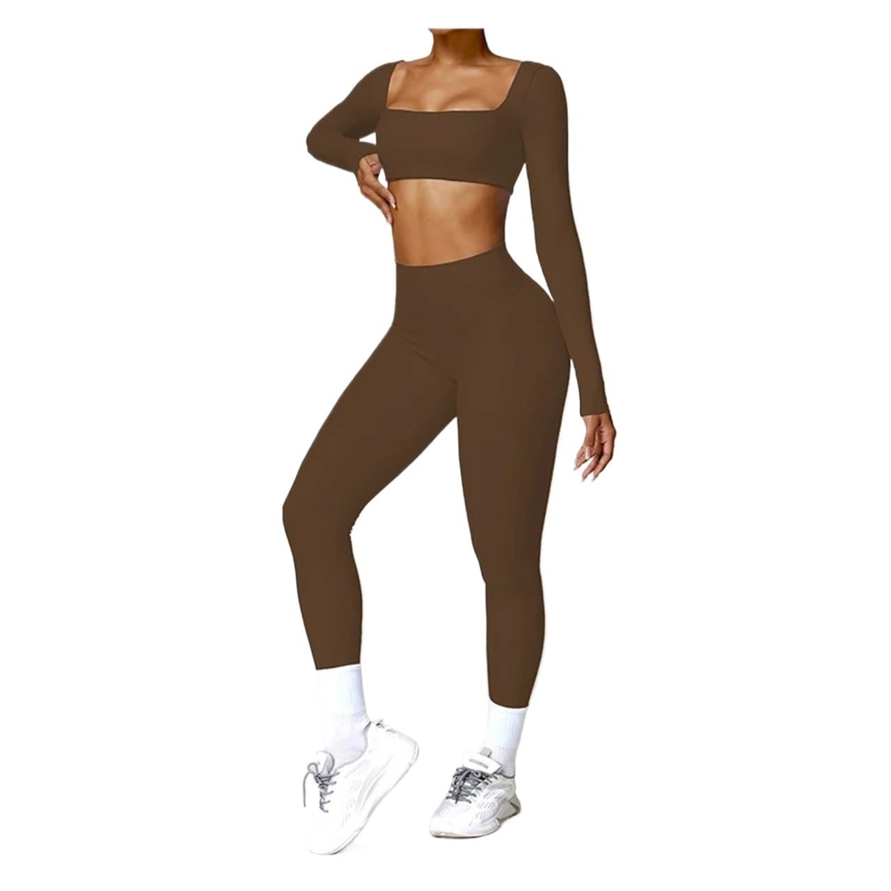 1 Conjunto de Traje Yoga, Conjunto Deportivo for Mujer, Gimnasio Secado rápido, chándal for, Entrenamiento for Correr, Camisa Deportiva Manga Larga, Ropa para Mujer
