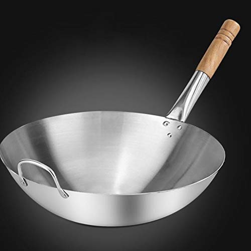 Wok tradicional chino acero inoxidable 34 cm miniatura 3