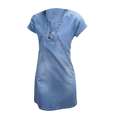 CLUB BOLLYWOOD®Womens Denim Dress Spring Summer V Neck Slim Fit S...
