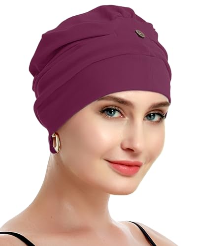 osvyo Baumwoll Chemo Kopfbedeckung für Damen mit Krebs und Haarausfall, Mütze aus Baumwolle, Leichte Kopfbedeckung, Versiegelte Verpackung