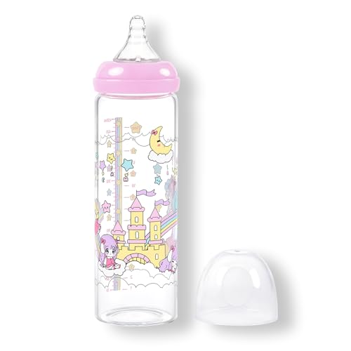 LittleForBig Adult Baby Bottle Ultra Printed Specialty Oversized Glass Feeding Fairy Littles in Dreamland Pattern