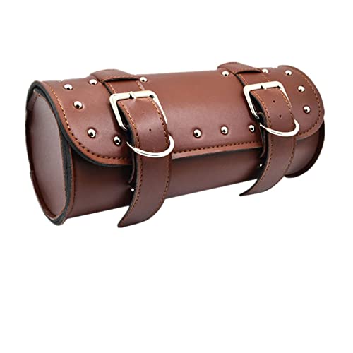 Bolso de herramienta para motocicleta SaferCCTV, bolsa universal para manillar de cuero, alforjas para motocicletas, bolsa de herramientas para horquilla compatible con Yamaha, marrón miniatura 1