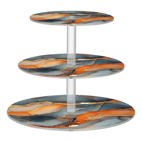 Zathe Marble Gray Orange Transparent Tray Acrylic Spill-Proof Three-Layer Circulars Display Stand Store Sundries In The Entrance Hall