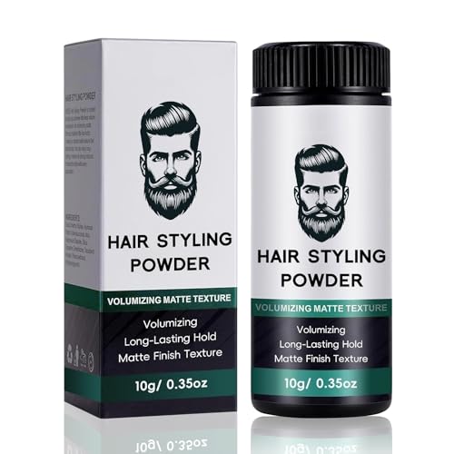 Polvos Texturizantes Pelo Hombre, Polvos Volumen Pelo, Hair Styling Powder, Polvos de Peinado con Efecto Mate, Polvos Pelo Hombre y Mujer, Mantiene el Cabello Suave y Esponjoso Todo el Día, 10g