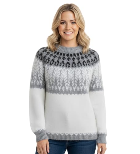 Image of Gamboa Alpaca Sweaters Women Fair Isle Sweaters Women's Fall and Winter Knit Top Ladies Pullover