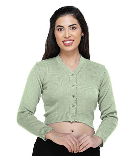 Image of Women Winter Wear V-Neck Full Sleeves Regular Fit Woollen Blouse