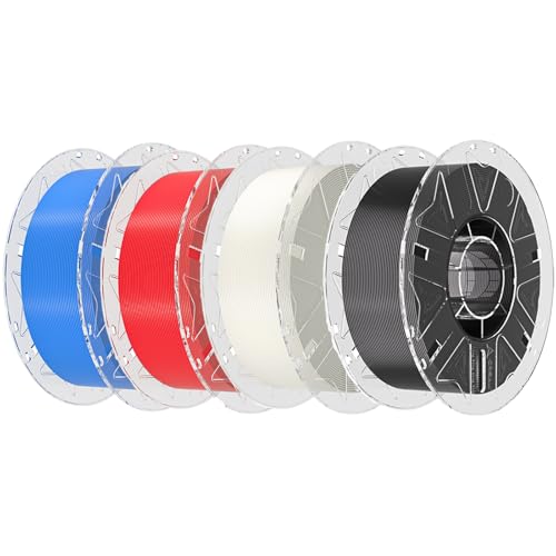 Image of Creality PLA Filament 1.75mm Bundle 4Kg, Hyper RFID 3D Printer Filament, High Speed 30-600mm /s, 4 Pack 1Kg Spool(2.2lbs) Multi-Color PLA, Fits for Most 3D Printers (Black,White,Red,Blue)