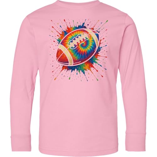 inktastic Colorful Tie-Dye Football Splash Art Youth Long Sleeve T-Shirt