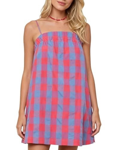 Image of Women Boho Floral Mini Cami Dress Spaghetti Strap Flowy Sling Dress Graphic Backless Summer Holiday Sundress