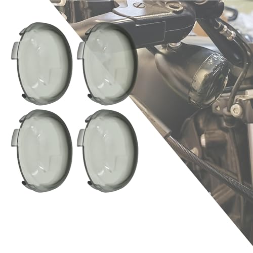 HDBUBALUS Motorcycle 4 Pcs Deuce-Style Replacement Part Turn Signal Lens Fit for Harley Softail Dyna Smoke