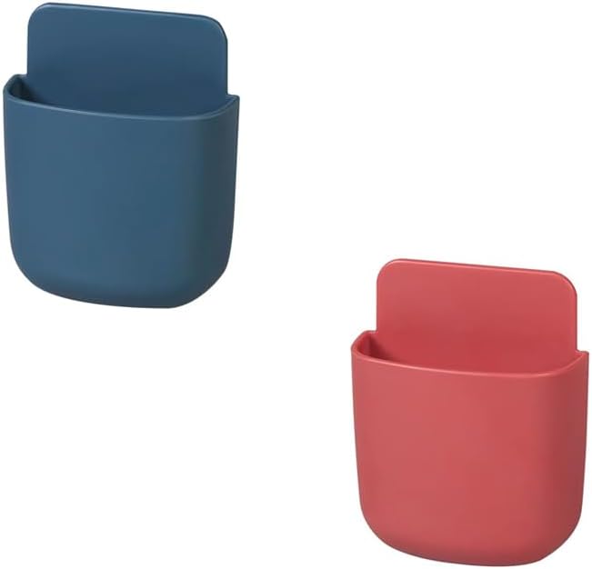 Self Adhesive TV Air Conditioner Remote Control Holder Wall Mount Storage Box Organizer, 2-in-1 Remote Control Holder Wall Mount & Phone Holder For Home