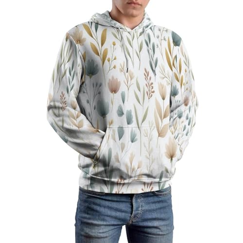 Sweat à capuche 3D imprimé fleurs sauvages unisexe pour automne hiver