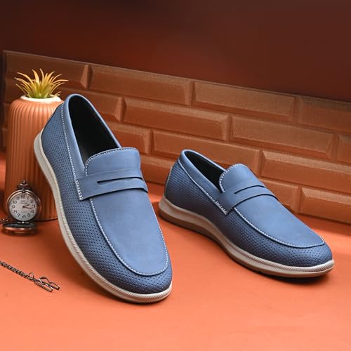 Image of Centrino Commute Loafers for Man | Shoes for Men Stylish | Casual Slip-On Lightweight Moccasins | Cushioned Insole | Comfortable Hand-Stitched Design | Mens Loafer Shoes for Office & Daily Travel Wear (8101)