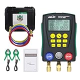 BELEY Refrigeration Digital Manifold HVAC System Gauge Set, High-Precision Vacuum Pressure Temperature Leakage Tester Dignostic Meter Kit for Testing Maintaining Air-Conditioner, Refrigerator