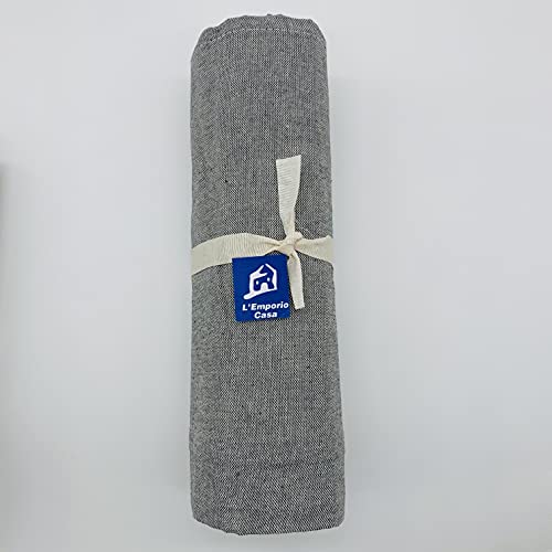 L'Emporio Casa Telo Copridivano Copriletto Tela Grossa Robusta Cotone in Panama 160X260-260x280-360x280 Misure Maxi Lenzuolo Copritutto Cotone Granfoulard Made Italy (GRIGIO SCURO, 260X280)