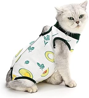 PAIDEFUL Cat after Surgery Dog Recovery Body Suit for Abdominal Wounds or Skin Diseases Cotton Breathable Surgical Recovery Suit for Cats E-Collar Alternative Anti Licking Wounds