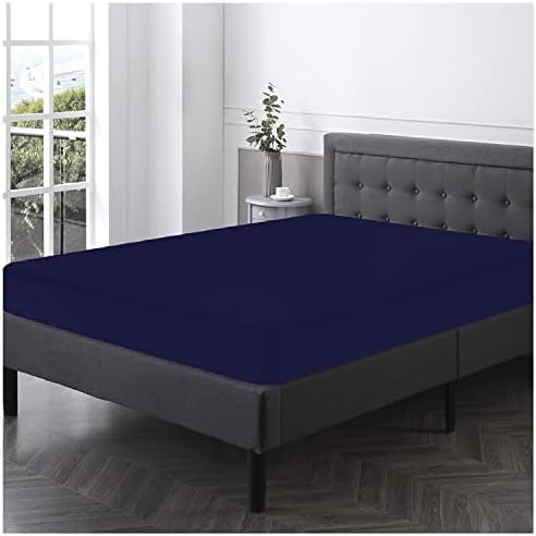 GC GAVENO CAVAILIA Premium Plain Dye Fitted Bed Sheet, Washable Bedding & Linen, Bobble Free Super Soft Bottom Sheet, Grey, 4Ft Double, 708148