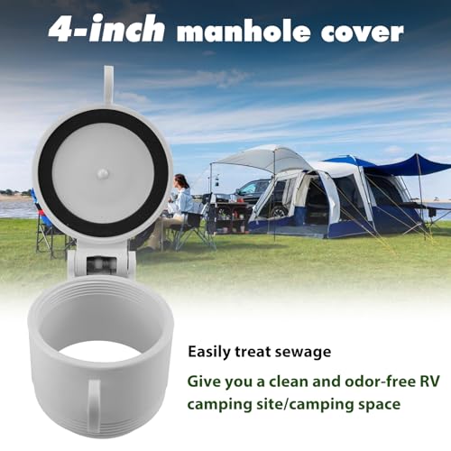 Image of RULLINE 4 inch Sewer Cap Compatible with RV Sites Campground RV Sewer Cover Male Sewer Adapter Sewer Cleanout Cap
