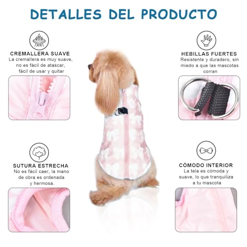 Voarge Haustier Jacke Warme Mäntel Winter Kleine Hunde Warme Weste Mit Reißverschluss Für Hund Chihuahua Kleine Haustier Winter Weste (S, Rosa)