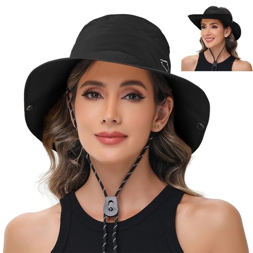 Sun Hats for Women Bucket Hat UV Protection Fishing Hat Wide Brim Safari Hats 2 in 1 Zip-Off Sun...