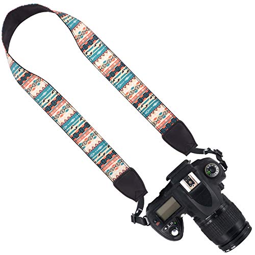 Wolven Pattern Canvas Camera Neck Shoulder Strap Belt Compatible With All Dslr/Slr/Men/Women Etc, Yellow Pattern #TOP1