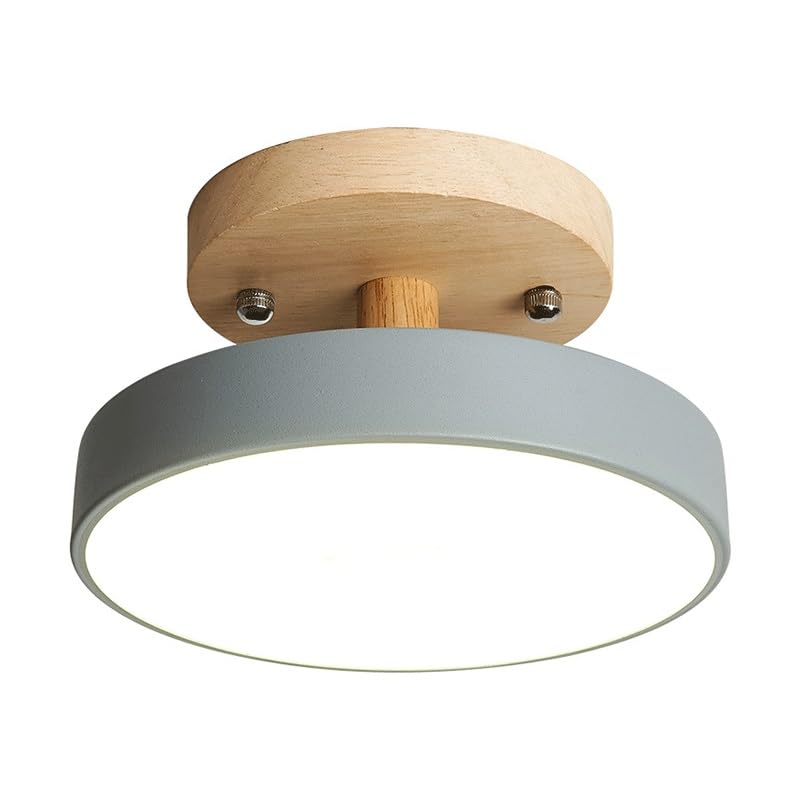 Plafonnier LED tricolore dimmable en bois et acrylique moderne pour chambre