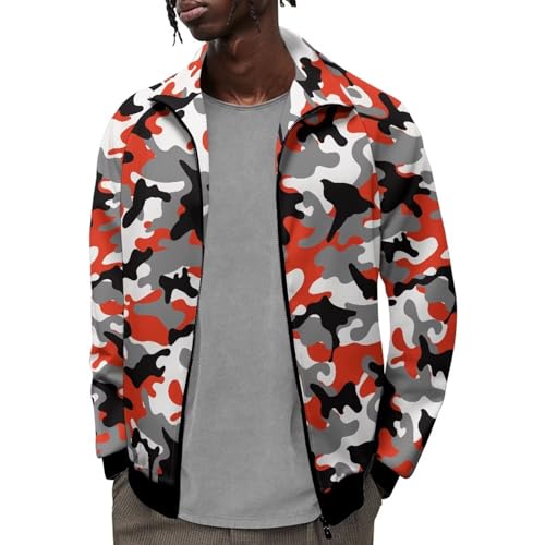 Image of Men's Lightweight Jackets Casual Full Zip Fleece Jacket Men Coats Fashion Long Sleeve Sweatshirt