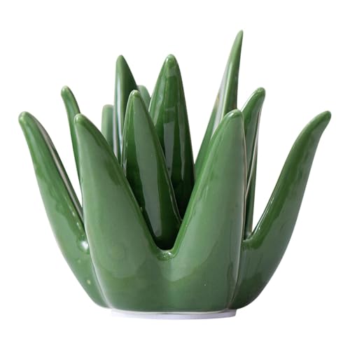 Aloe Jewelry Display Trinket Stand Organizer, Necklace Holder Stand, Keychain Organizer Stand, Ceramic Aloe Ring Holder Jewelry Cute Aloe Jewelry Stand for Keychains, Necklaces and Rings
