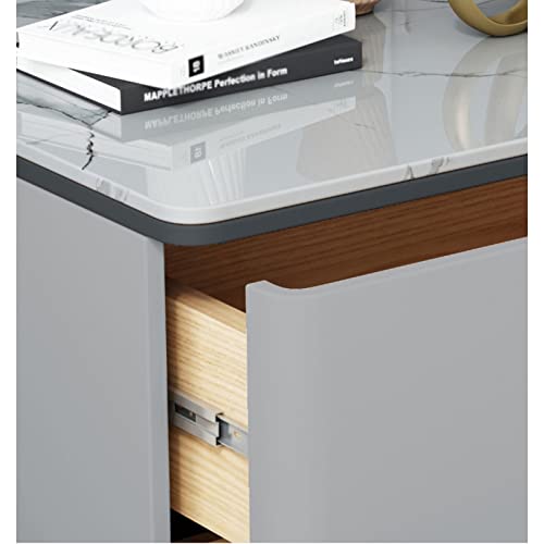 Petite table de chevet blanche en bois idéale pour optimiser l'espace
