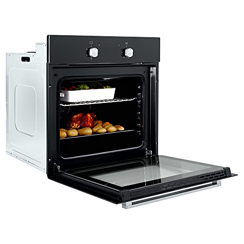 Cookology-SFO60BK-60cm-Built-In-Electric-Fan-Oven-Integrated-Single-Fan-Oven-with-Grill-in-Black-or-Stainless-Steel-Black