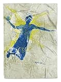 SplashArt Sport Handtuch Strandhandtuch Saunatuch Kuscheldecke Kunstvoll Handball II SPOR Größe 140 x 70 cm