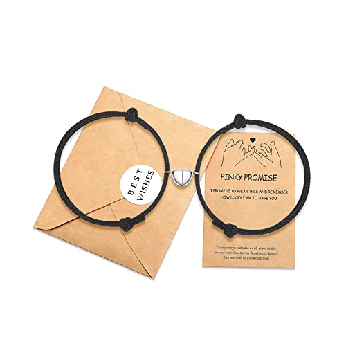 Bracelets de couple magnétiques assortis pour couple - Cadeau pour petit ami, petite amie, lui, femme, homme, amant, elle, Acier inoxydable Nylon Cover