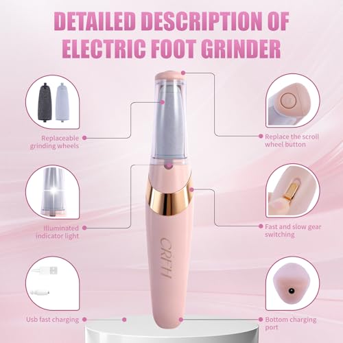 Image of Pedicure Tool, Foot Callus Remover, Electric Pedicure Set, Foot Care, Removes Rough Dead Skin on The Feet, Making Your Feet Smooth. (Pink)