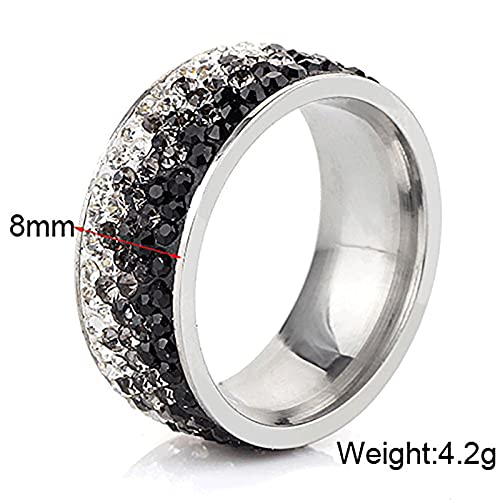 VQYSKO Cubic Zirconia Cz Eternity Engagement Wedding Band Ring, 18k Gold Plated Stackable Ladies Band Ring，3/4/5/8/12mm3