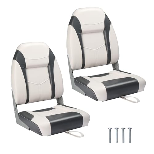 image for PEXMOR Boat Seats Low/High Back, Folding Boat Seat Included, Fold-Down