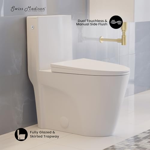 Swiss Madison SM-1T284 St. Tropez One-Piece Elongated Toilet, Touchless 1.1/1.6 Gpf thumb #1