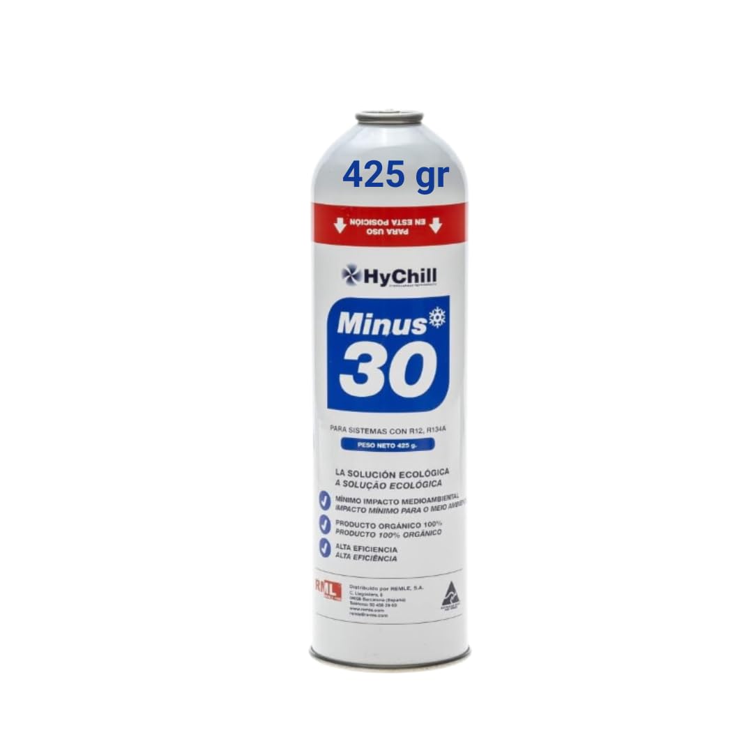 Recamania Gas Refrigerante Ecológico Orgánico Minus 30 – Botella 425g | Consultar tabla de Presiones y Ficha de Seguridad