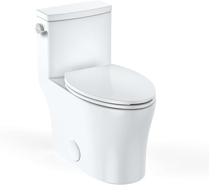 Inodoro one-piece con altura cómoda 16", blanco miniatura 5