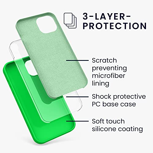 kwmobile Case Compatible with Apple iPhone 13 Case - TPU Silicone Phone Cover with Soft Finish - Neon Green - Image 2