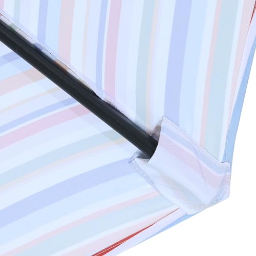 Image of MASTERCANOPY Patio Umbrella 9 ft Replacement Canopy for 8 Ribs-Red and Green Stripes Canopy Only
