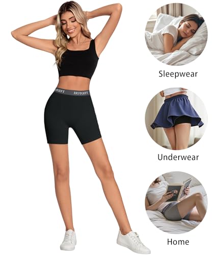 HOTGIFT Womens Boxer Shorts Cotton Boyshorts Underwear Anti Chafing Bike Shorts Leggings 4 Pack4