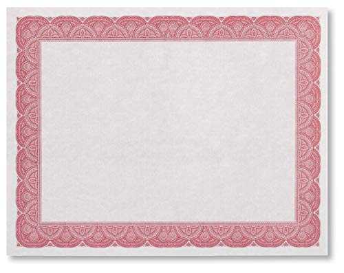 Paperdirect Stratton Gray Standard Certificate Paper, Maroon Border, 8 1/2 Inch X 11 Inch, 28Lb Parchment, Certificates And Awards Paper, 100 Count, For School, Work, Diplomas & Award Certificates #TOP1