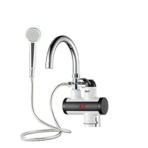 Tavalax Chauffe-eau électrique kai de cuisine numérique de chauffage électrique Robinet eau chaude et froide à double usage & instantané (Avec pomme de douche)