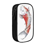 日傘 鯉柄 和柄 和風ペンケース 筆箱 筆袋 鉛筆のサック 中高校生 軽量 学生 子供 誕生日 入学ギフト 大容量 ダブルレイヤーBlack