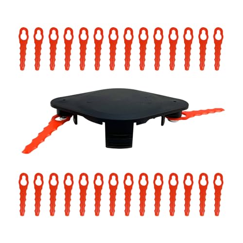 HSOKEW AF-100 Bladed Head, 1 Head+30 Blade, Double Serrated Grass String Trimmer Lawn Mower Cutter Blades Fixed Line and Bladed Head Pivoting Compatible with Black Dec-ker GH900 GH600 LCC140 LST522