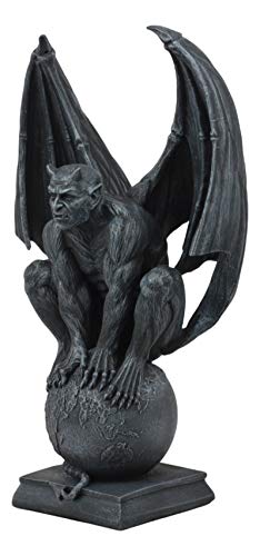 Estatua Lucifer Diablo Sobre Globo 11.75 pulg Alto miniatura 4