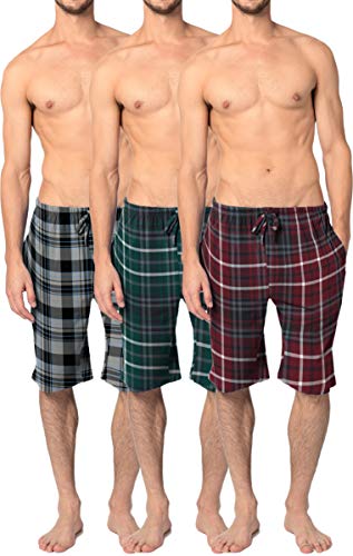 Comparativas de Cazadora cuadros disponible en línea para comprar. 32 Andrew Scott - Pantalones cortos de pijama de franela de algodón para hombre, con cordón y bolsillos, varios paquetes, Paquete de 3 cuadros. Gris Cazador Rojo, Small